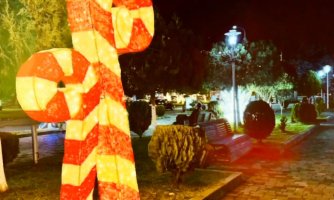 სამტრედიის   მთავარი ნაძვის ხე  საზეიმოდ აინთო