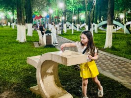 რეაბილიტირებული ,,მომავლის პარკი''  ღამით