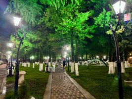 რეაბილიტირებული ,,მომავლის პარკი''  ღამით